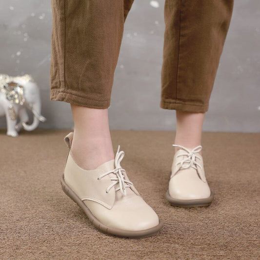 Autumn Minimalist Soft Leather Flat Casual Shoes Aug 2023 New Arrival 